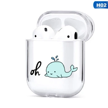 

Hard Clear Headphone Case For Apple Airpods 1/2 Case Luxury Transparent Cartoon Animal Headset Case For Airpods Protective Cover