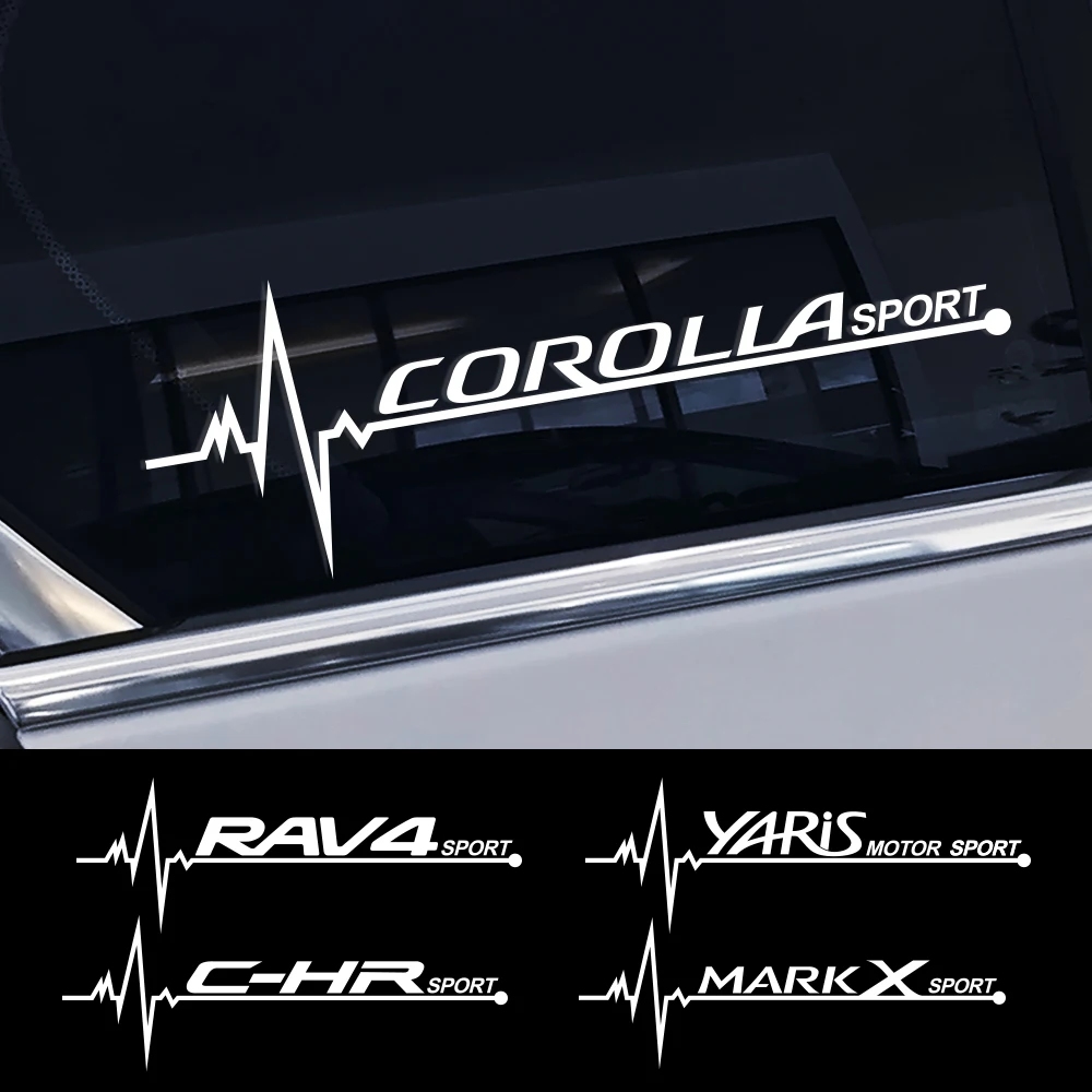 

2PCS Car Side Window Vinyl Stickers Decals For Toyota Corolla RAV4 Yaris CHR Prado Prius 4WD VVTI Crown Auris Markx Accessories