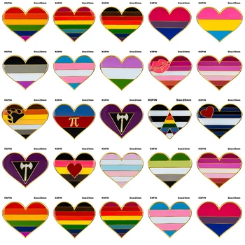 

Rainbow Heart Shaped Badge Symbol Pin Metal Badges Decorative Brooch Pins for Clothes Brooch Jewelry