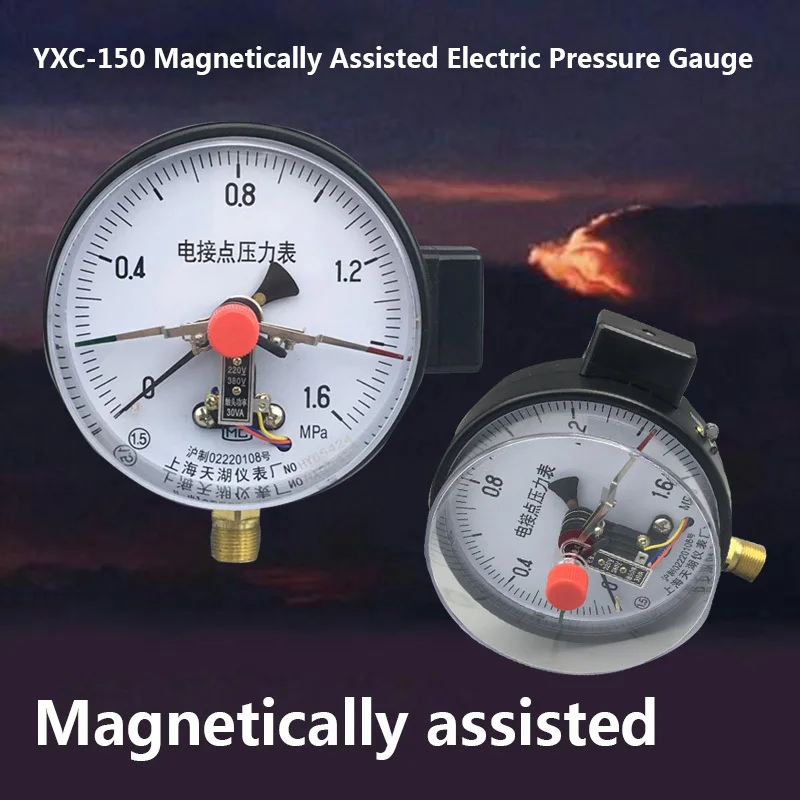 Manometro Manometro Yxc-150 Contatto Elettrico Manometro 0-1.6Mpa Misuratore Di Controllo Magnetico Lavorato 30Va