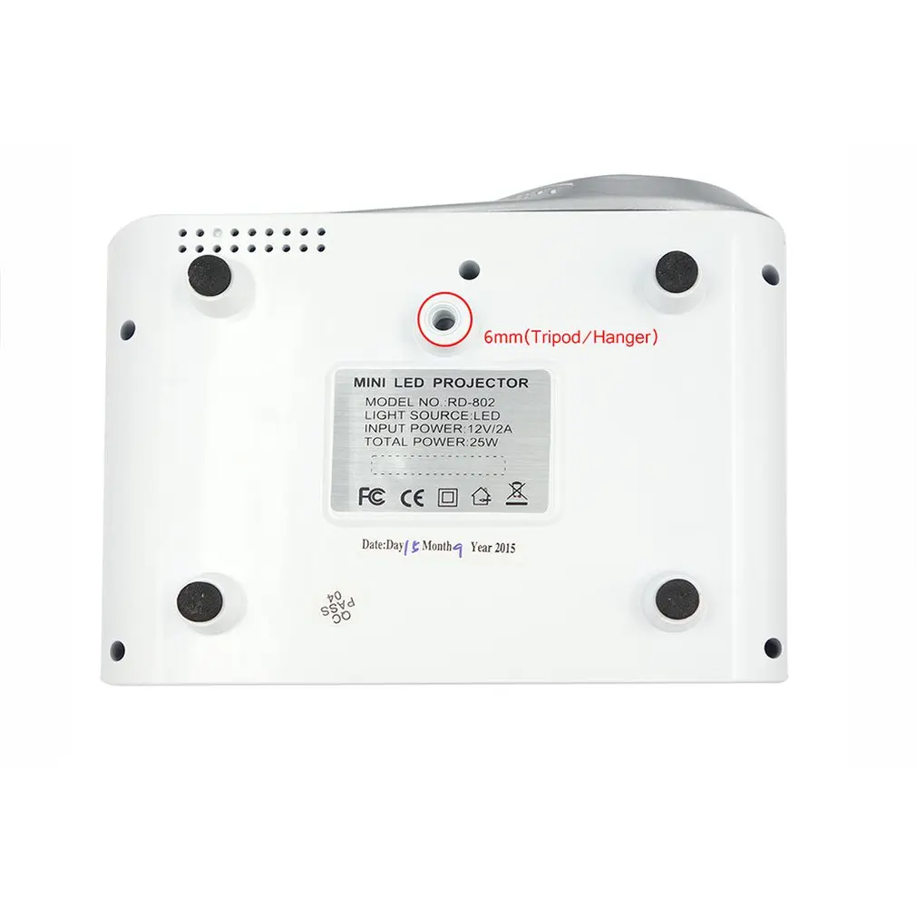 Rigal RD802 Портативный видео проектор для домашнего кинотеатра 480x320P USB VGA Высокое разрешение вход видео проектор