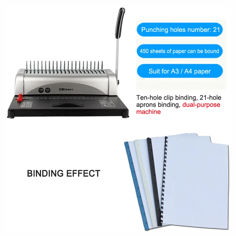 10 Hole Punch, Paper Binding Machine, Adjustable Paper Punch with 10  Sheets(70g) Capacity, Portable Spiral Binding Machine for A4, B5, A5, A7,  B4