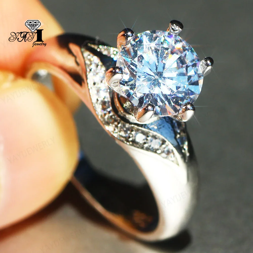 

Wholesale YaYI Fine Jewelry Fashion Princess Cut White Cubic Zirconia Silver Color Engagement Wedding Party Lovers Rings