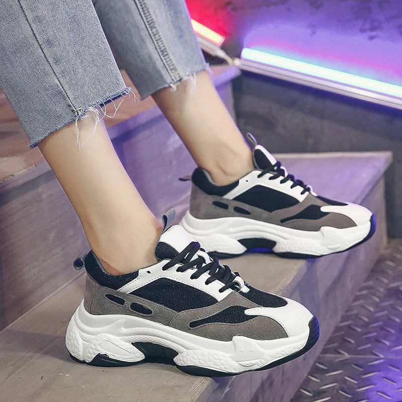 

Chunky Sneakers For Women 2019 Fashion Outdoor Travel Casual Wlking Platform Sneakers Breathable Cushioning Sport Running Shoes