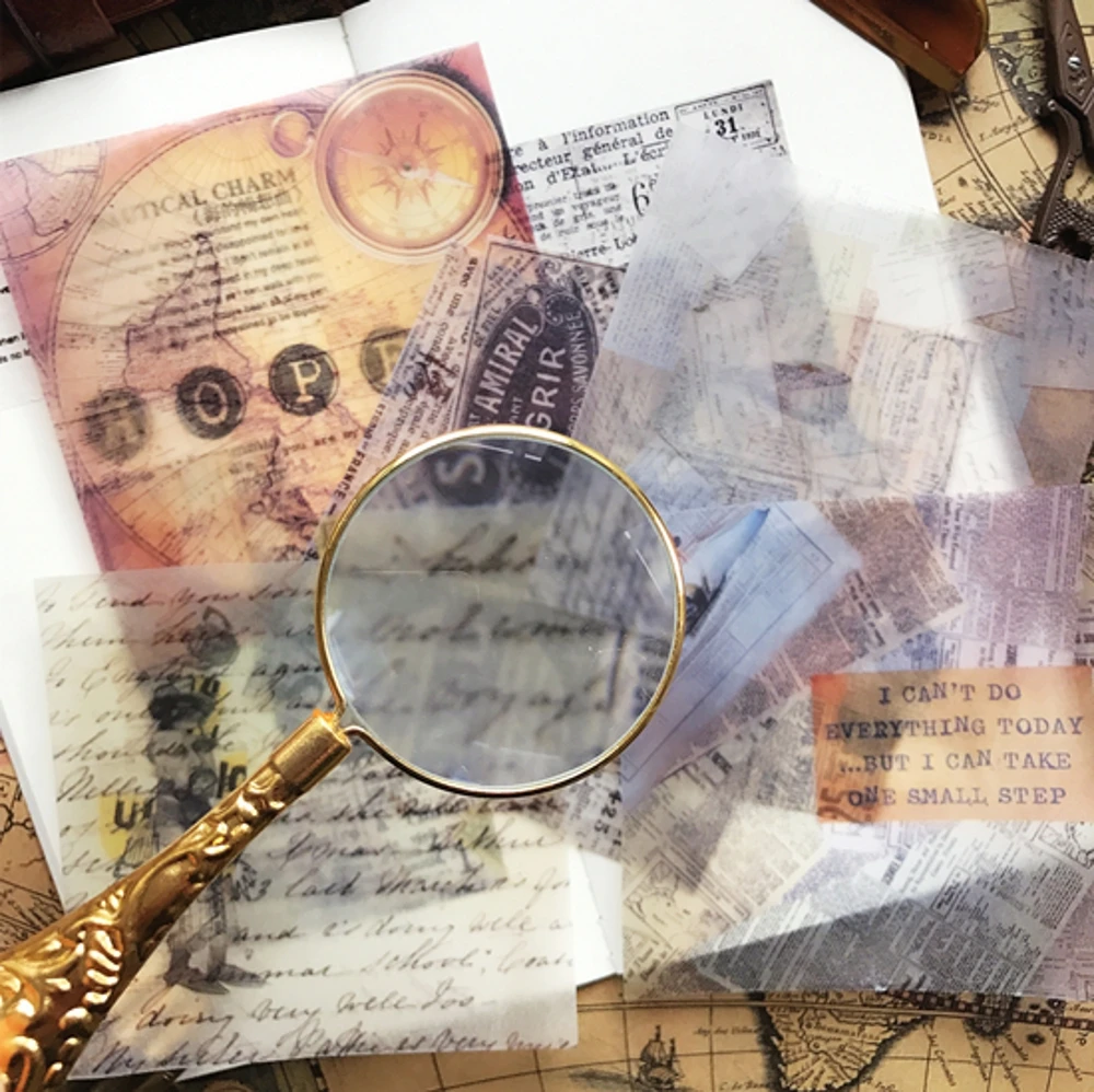 

28Pcs/Set Vintage Vellum Paper Newspaper Map Sticker DIY Craft Scrapbooking Album Junk Journal Planner Decorative Stickers