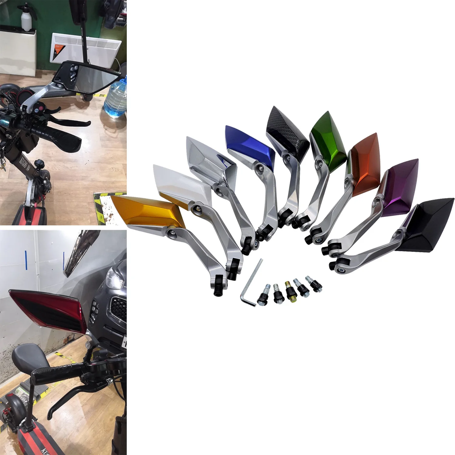 8Mm 10Mm Moto Scooter E-Bike Specchietti Retrovisori Universali Per Chopper Cruiser Bobber Yamaha Honda Kawasaki Suzuki