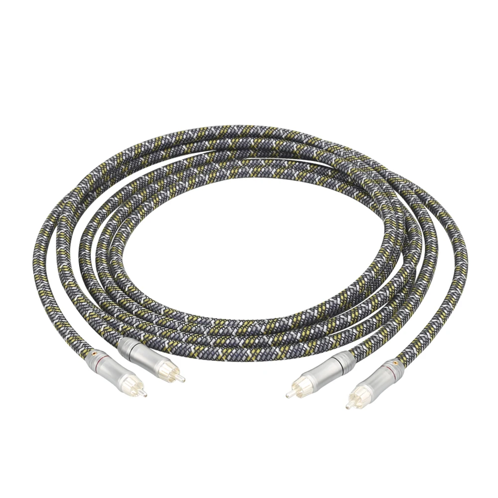 A52 HI End 99.9999% OFC медный RCA к аудио кабель домашний кинотеатр DVD 2RCA Fi усилитель кабеля