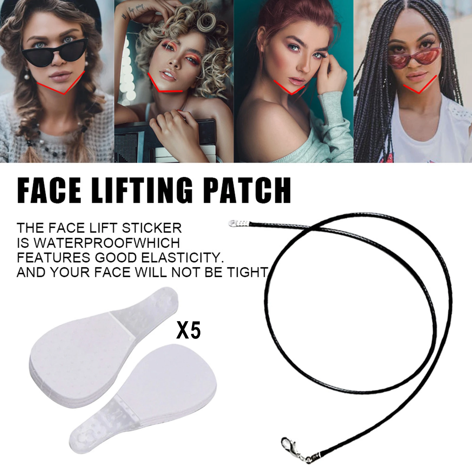 10x Face Lifting Patch Refill Tapes V line Kit for Woman, Neck Chin