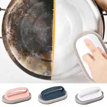 

Kitchen Handle Silicon Carbide Sponge Brush Rust Descaling Pot Bowl Cleaner multifunctional Useful