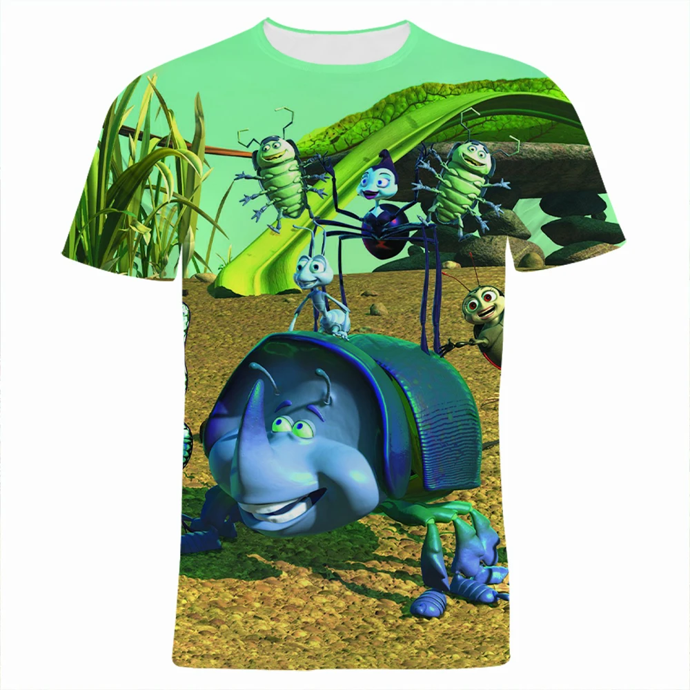 2021 New Summer T Shirt For Boys Disney A Bug's Life Cartoon Anime Girl Kids Clothes Casual 3D Printed Children Tee Shirts baby white cotton t shirt	