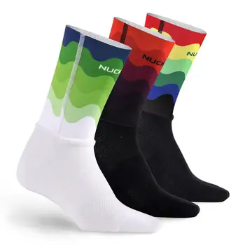 

NUCKILY Unisex Sublimation Printing Socks Cotton Sole Socks Unique Graphic Happy Riding Sock Running Sock and Cycling Sport Sock