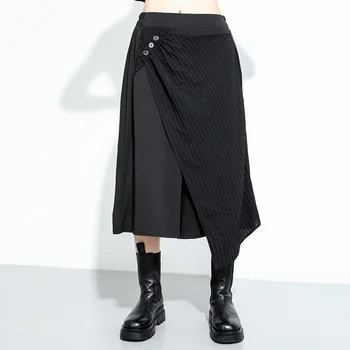 

SeeBeautiful Simple elastic waist arge size calf-length wide leg pants Woman Summer Autumn 2020 New Tide Fashion T372
