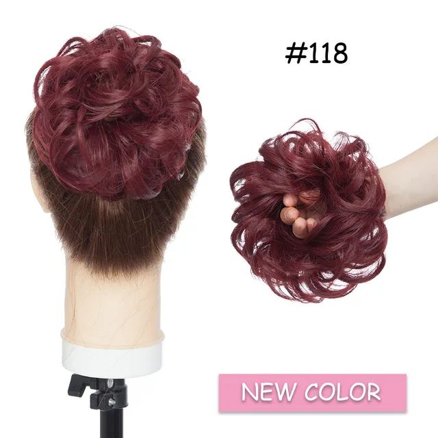 BENEHAIR Messy Hair Bun Scrunchy Curly Hair Chignon Women Chignon Synthetic Hair Extensions Updo Donut Hairpieces Fake Hair 118