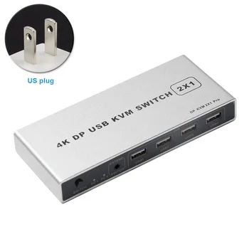 

Displayport Controller Stable VGA Dual Port USB Computer KVM Switch Connection Mouse Support 1 Out 4K 60Hz Plug And Play Monitor