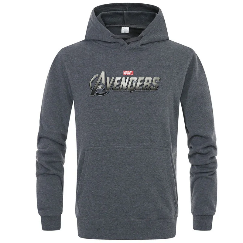 Модная Толстовка Marvel, толстовки с капюшоном для мужчин, модная повседневная толстовка с принтом супергероя Мстителей, уличная Мужская Толстовка Harajuku - Цвет: Dark gray