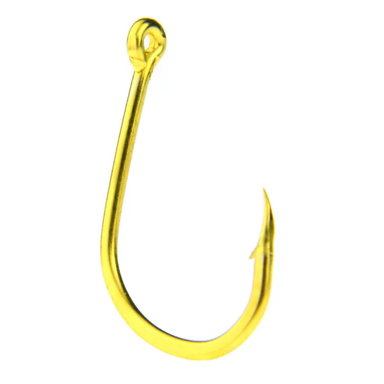 100 Pieces / Box with Hooked High Carbon Steel Gold Hook Lake Fishing Hook Efficient Barbed Hook