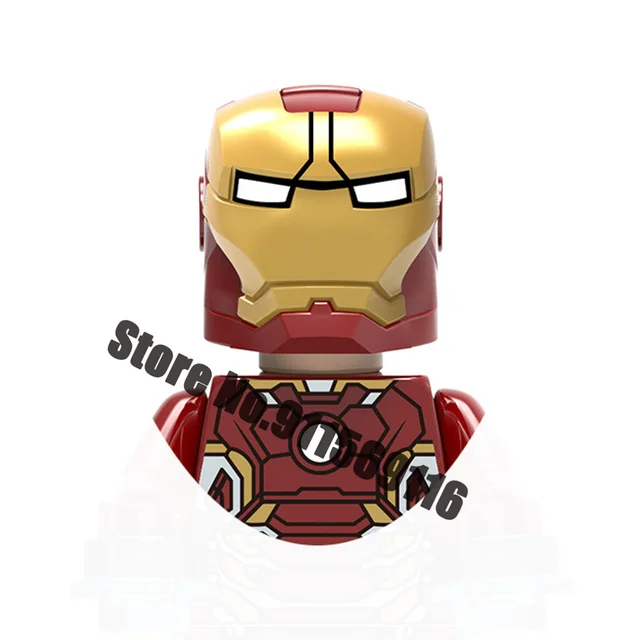 Superhero Iron Man Building Blocks Bricks Pepper Ultron Tony Stark Mark War Machine Action Figures Kids Toys Christmas Gifts H-X033