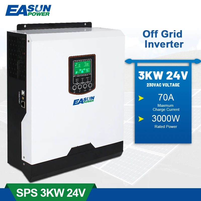 EASUN POWER 3000W Pure Sine Wave Soalr Inverter 230VAC 24V 50Hz/60Hz 3000VA PWM 70A Charge Current inversor With Battery | Строительство