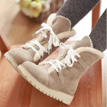 AGUTZM/женские зимние ботинки на плоской подошве, со шнуровкой, зимняя женская теплая обувь на платформе г. Новые женские ботильоны женские, большие размеры 34-43, Y802