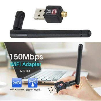 

USB WiFi Receiver Adapter MT7601 Lan Wireless Network Card PC Laptop 150Mbps 2.4Ghz Antenna External WiFi Receiver