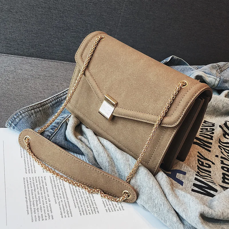 

Retro Fashion Female Square Bag 2019 New High quality Matte PU leather Women's Designer Handbag Chain Shoulder Messenger bags