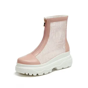 

Women Hollow Out High Heels Wedges Platform Summer Pumps For Woman Elegant Mesh Wedge Walking Platform valentine Shoes wedding
