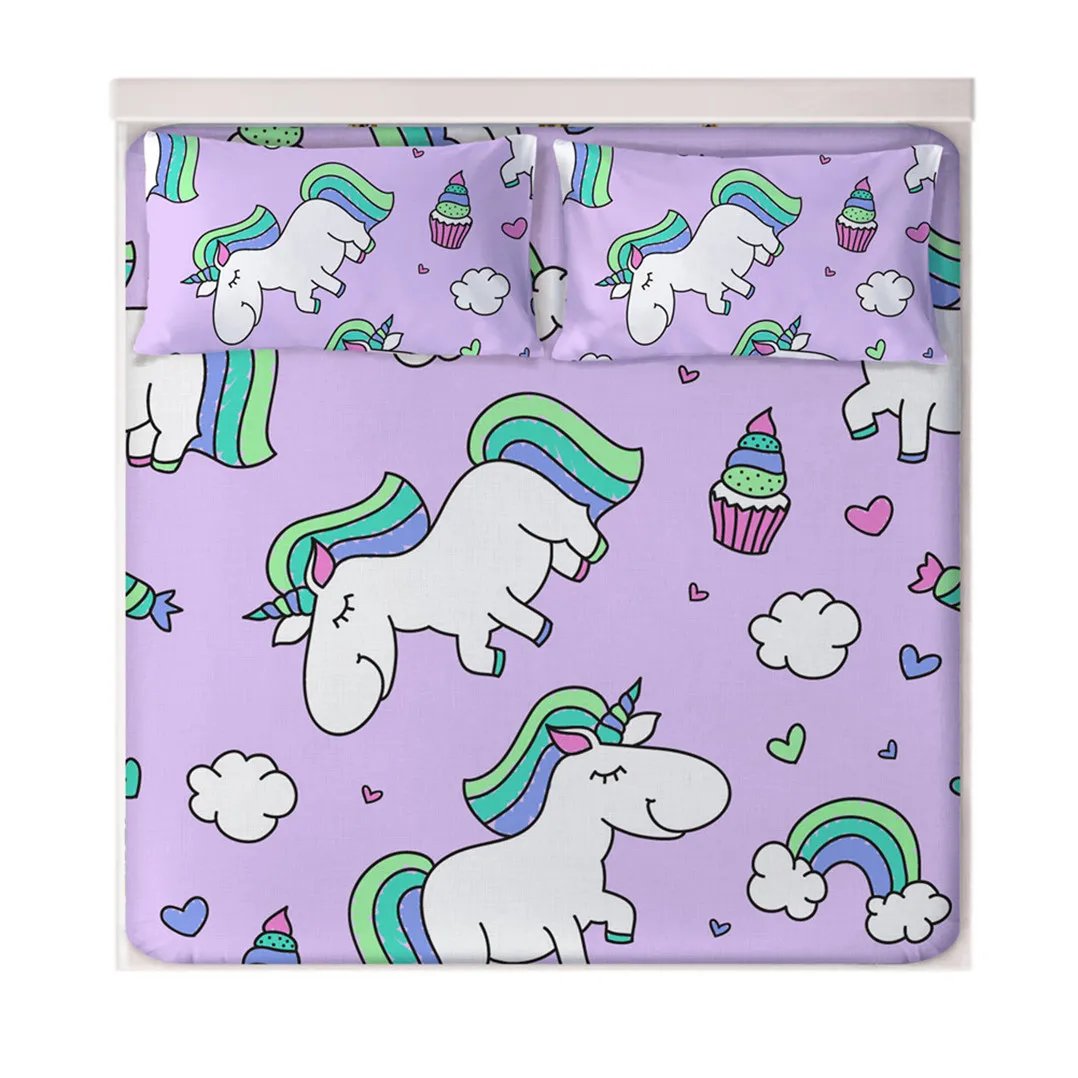 Flowers Unicorn Fitted Sheets