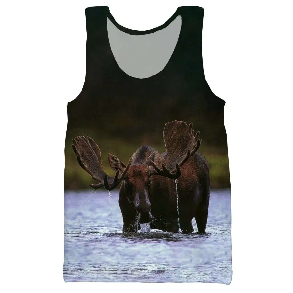 MOOSE 3D Печатный Топ на бретелях для мужчин модный крутой летний топ на бретелях для работы Мужские Женские топы топ на бретелях - Цвет: 03