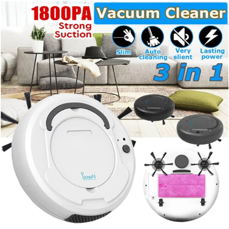 

1800 Pa Multi-function Robot Vacuum USB Charging Sweeping Robot Dry and Wet Mop UV Disinfection Cleaner