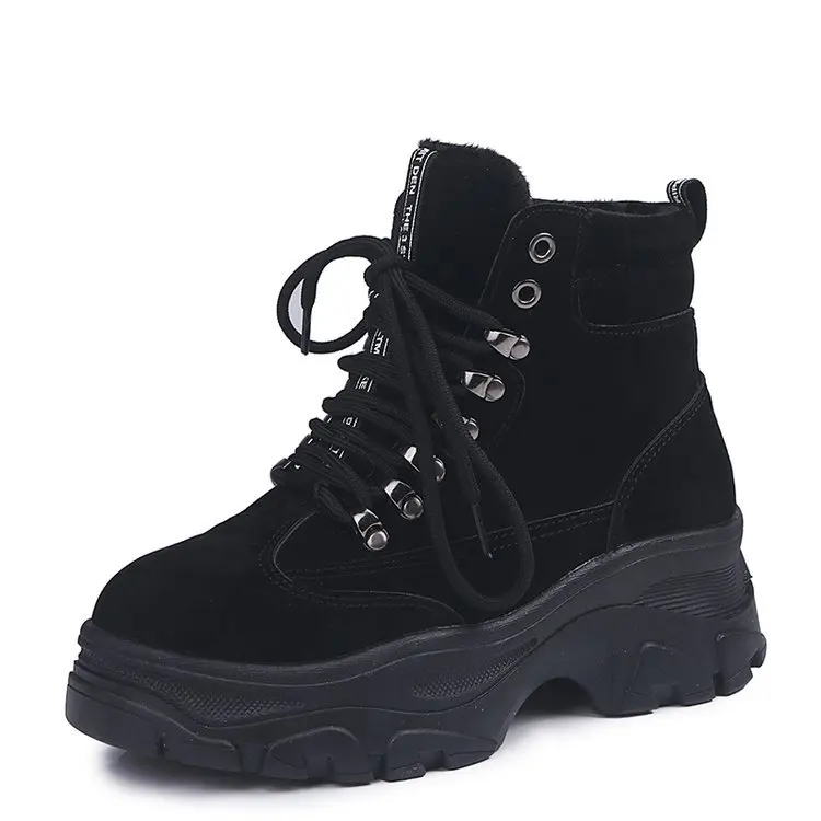 Г., новые зимние женские теплые плюшевые ботинки на меху Модные Ботинки на каблуке Брендовые женские ботильоны женские кроссовки, Botas Mujer