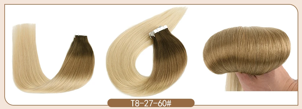 MINI Tape in hair Extensions Human hair Straight Machine Remy European Natural Seamless Skin Weft 10"-20" color mixture 10/20 pcs GOLDENWIGS BEST MINI Tape in hair Extensions Human hair Straight Machine Remy European Natural Seamless Skin Weft 10"-20"