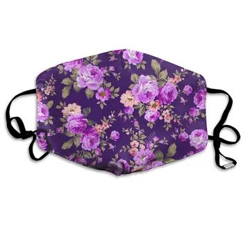 

Dustproof Washable Reusable Rose Flower Purple Mouth Cover Mask Protective Warm Windproof Mask
