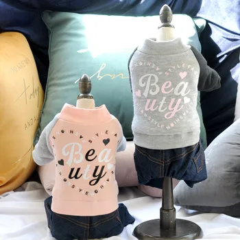

Autumn Dog Jumpsuit Beauty Fashion Overalls for Dogs Denim Pants Dog Clothes XS S M L XL 2XL