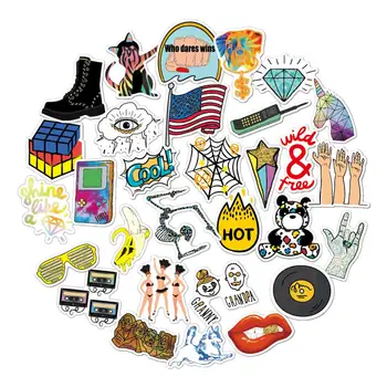 

30 PCS Cartoon Simple VSCO Girls Kawaii Stickers For Chidren Toy Waterproof Sticker to DIY Laptop Bicycle Helmet Car Decals
