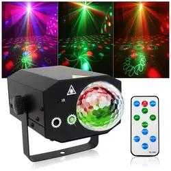 Projecteur de lumière Laser 2 en 1 LED, commande vocale, DJ Disco, effet de scène, lampe pour noël, mariage, décoration intérieure et extérieure 