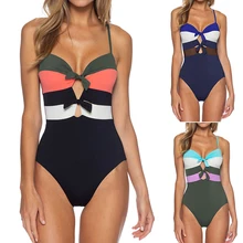 Монокини, купальник для женщин, бандо, с завязками, с вырезами, Цельный купальник, из кусков, с открытой спиной, пляжная одежда, купальник для женщин размера плюс
