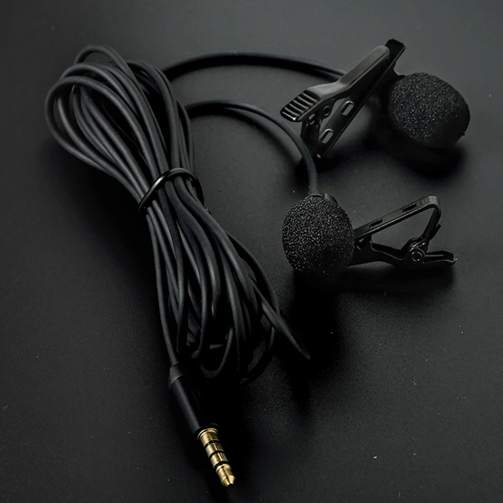 Lapel Lavalier Clip-on Microphone Mic 3.5mm Jack Portable Hands Free Durable for Laptop PC Mobile Phone