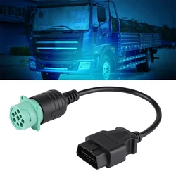 Câble de connecteur 9 broches vers OBD II 16 broches pour camion convertisseur rond 9 broches OBD2 16 broches outil d'interface pour moteur diesel cummin 