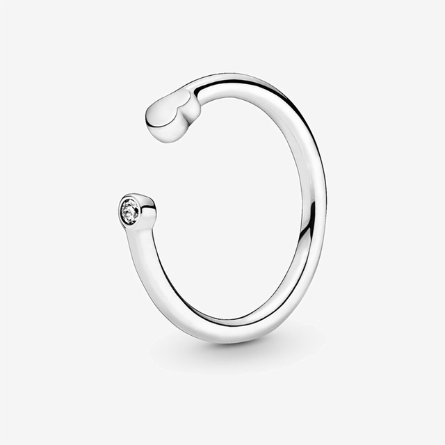 New 100% 925 Sterling Silver Princess Tiara Crown Sparkling Love Heart CZ Rings for Women Engagement Jewelry Anniversary