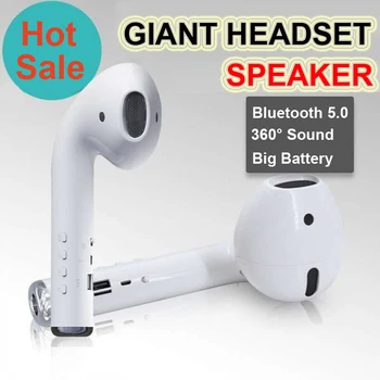 

Bluetooth Speaker Giant Headset Wireless Airbuds Super Bass Portable 3D Stereo Surround Music Outdoor Support TF Mic Soundbar