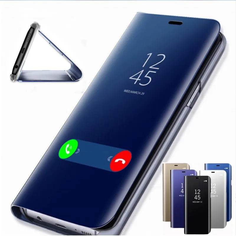 

Clear View Smart Mirror Flip Case For Redmi Note 4 4x 5plus 6 6A 6 pro Note 4 4X 5 6 6Pro 7 flip Clear Leather Flip Stand Case