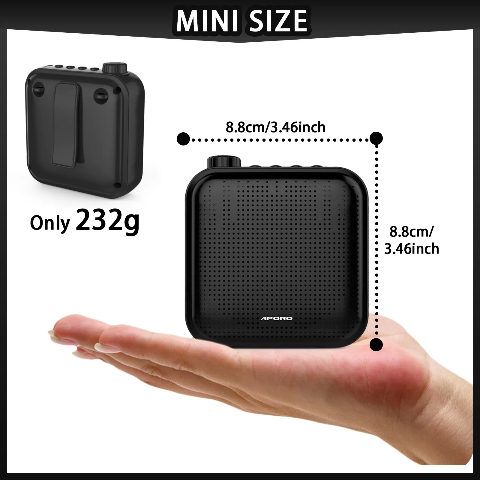 Amplificador de Voz Alto-falante de Voz com Microfones com Fio Bolsa de Armazenamento para Professores Gosear Portátil Mini Guia Turístico 12w 1200mah - Image 4