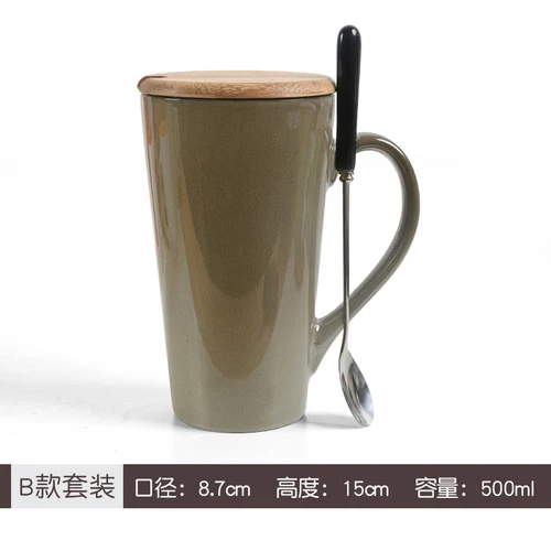 Простая и Благородная керамическая чашка с большой емкостью 500 мл кофейная чашка семейная пара чашка для воды - Цвет: B     A set of