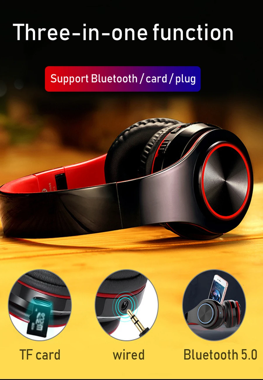 Bluetooth Hoofdtelefoon Draadloze Koptelefoon игровая гарнитура Super Bass met Microfoon TF карта helmen для телефона ПК