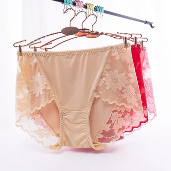 

Women Japanese Style Sexy Seamless Panties Ladies Full Lace Breathable Ice Silk Briefs 2020 New Arrivals