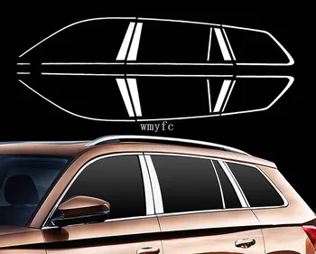

For Skoda Kodiaq 2017 2018 2019 304 Stainless Steel Decorative Sequins Car Full Window Trim Chrome Covers Chromium Styling