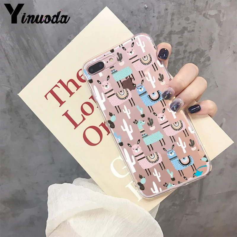 Yinuoda Kawaii милый лама Альпака животные мультфильм цветной чехол для телефона для Apple iPhone 8 7 6 6S Plus X XS max 5 5S SE XR чехол