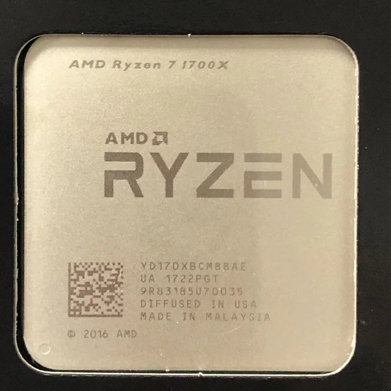 AMD Ryzen 7 1700X R7 1700X PU процессор 8 сердечника кабеля 16 нитей AM4 3,4 ГГц TDP 95W 20 МБ Кэш 14nm DDR4 Настольный YD170XBCM88AE