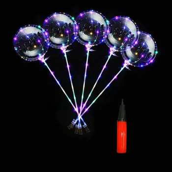 

5pcs Colorful LED Light Balloon Latex Clear Round Flash String Christmas Birthday Wedding Festival Party Decorations
