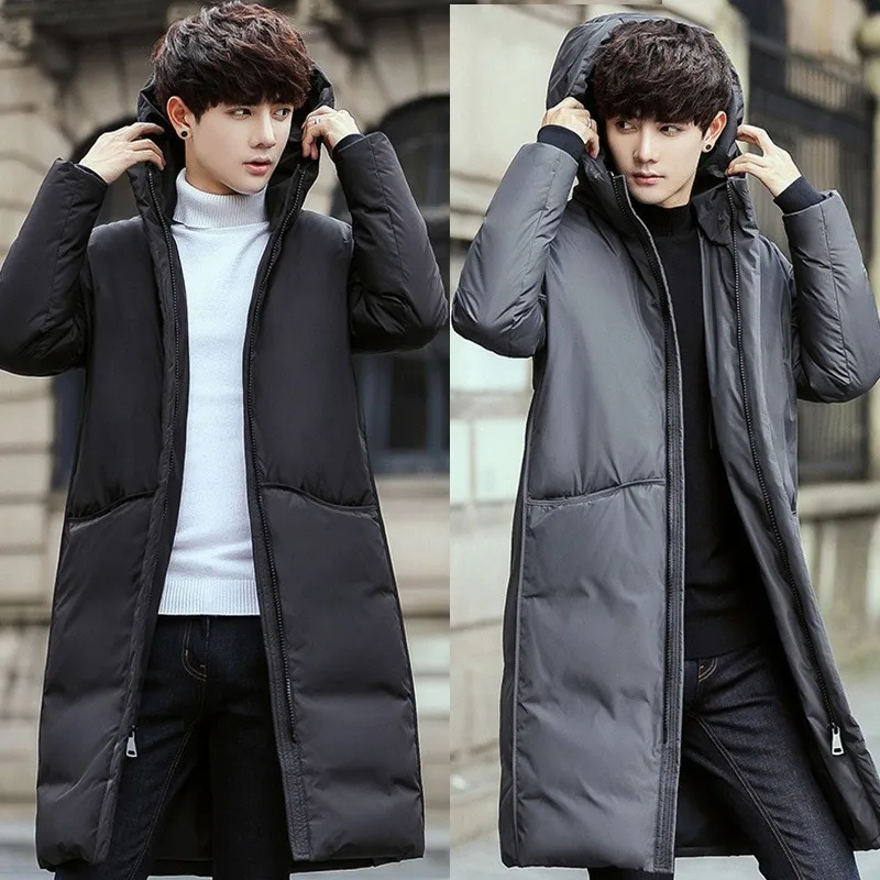 

Plus Size M-4XL Winter Jacket Men Warm Thick Parka Men Solid Zipper Loose Long Coat Male Windbreaker Clothes Manteau Homme Hiver
